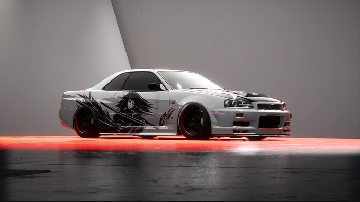 Nissan GTR with anime decal from Need for Speed