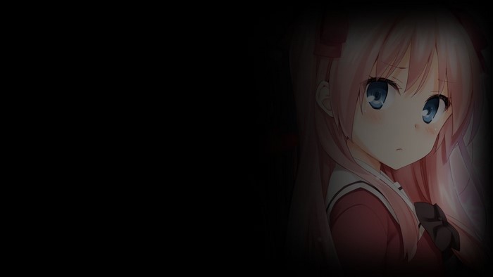 Anime girl with pink hair in school uniform