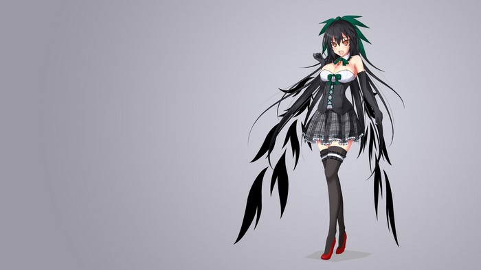 Reiuji Utsuho from Touhou with black hair and wings