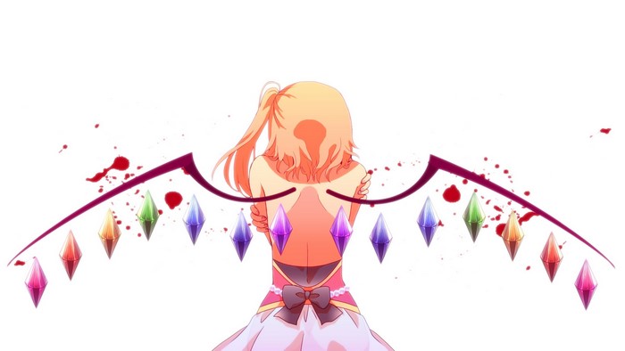 Flandre Scarlet from Touhou with wings and crystals