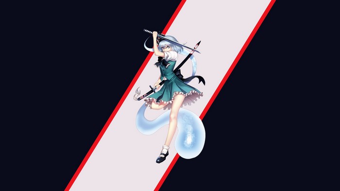 Konpaku Youmu from Touhou holding swords