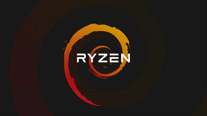 AMD RYZEN logo with red and yellow swirl
