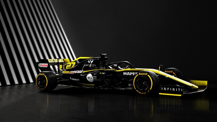 Renault R.S.19 Formula 1 car with Castrol and Infiniti branding