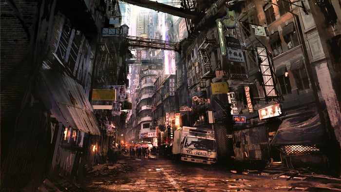 Futuristic Cyberpunk Cityscape of Hong Kong in 4K