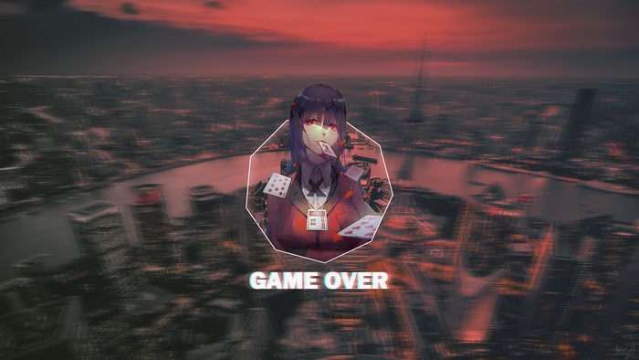 Yumeko Jabami from Kakegurui with playing cards