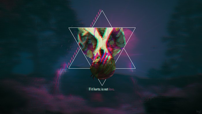 Abstract Glitch Art with Text