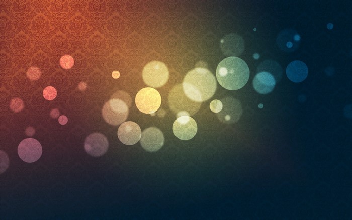 Abstract bokeh lights on damask pattern