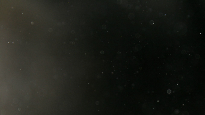 Dust particles floating in dark space