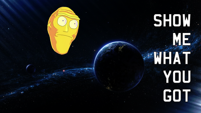 Mr. Poopybutthole from Rick and Morty in space