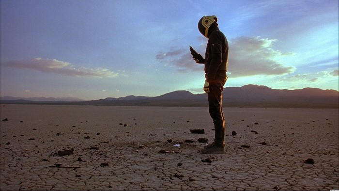 Daft Punk in a desert landscape