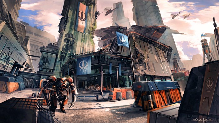 Star Citizen Anvil Aerospace Futuristic Cityscape