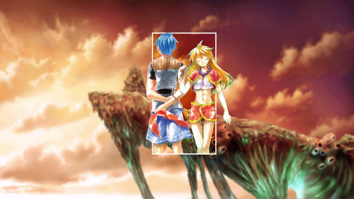 Chrono Cross characters on a floating island