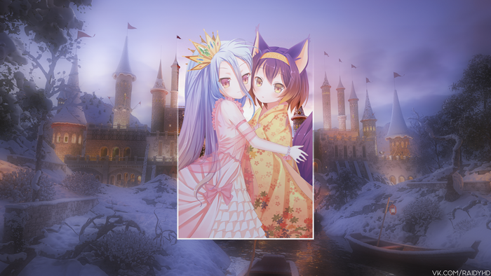 4K picture-in-picture anime girls from No Game No Life