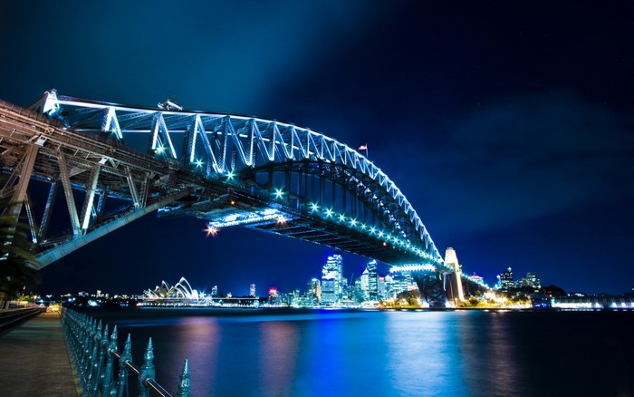 Sydney Harbour Bridge and Opera House at Night