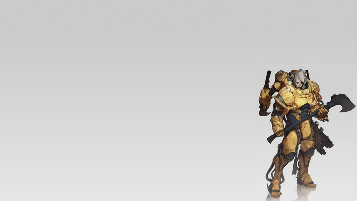Woman in futuristic power armor with axe