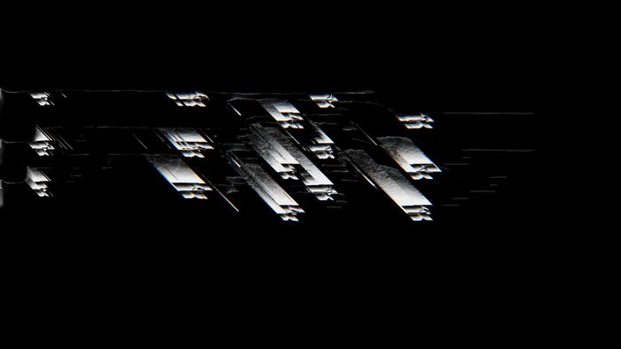 Abstract glitch art with digital artifacts