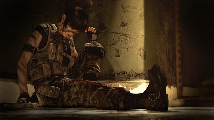 Jodie Holmes from Beyond Two Souls sitting injured