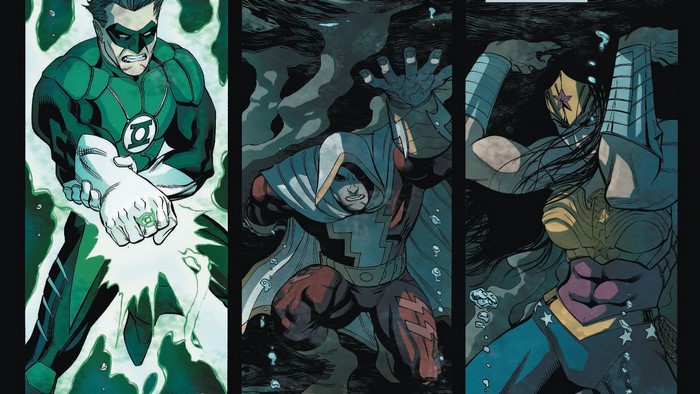 Green Lantern, Shazam, and Wonder Woman from DC Comics