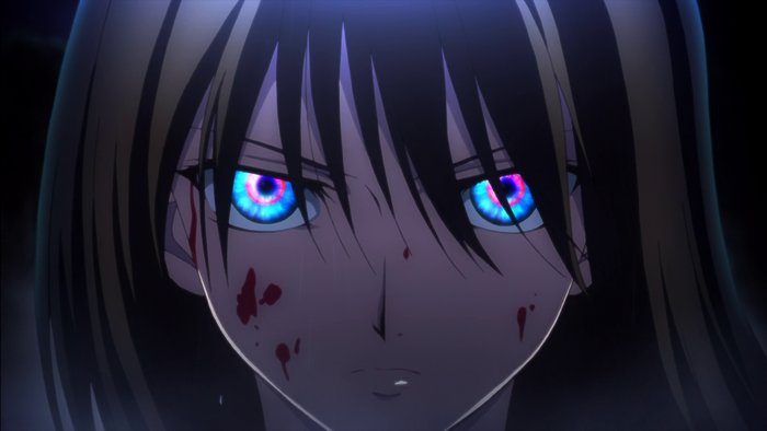 Ryougi Shiki from Kara no Kyoukai with glowing eyes