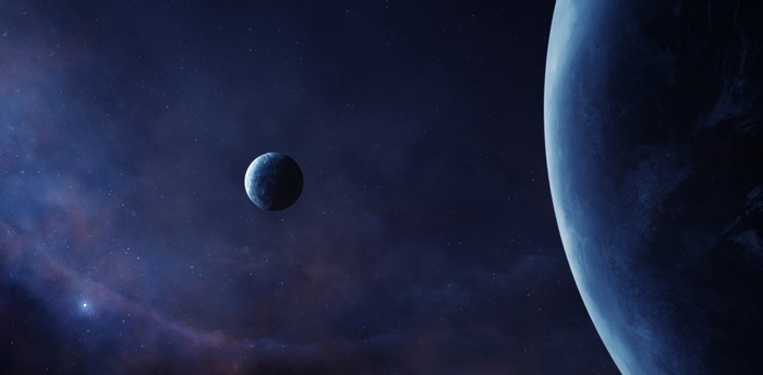 Space art with planets and stars