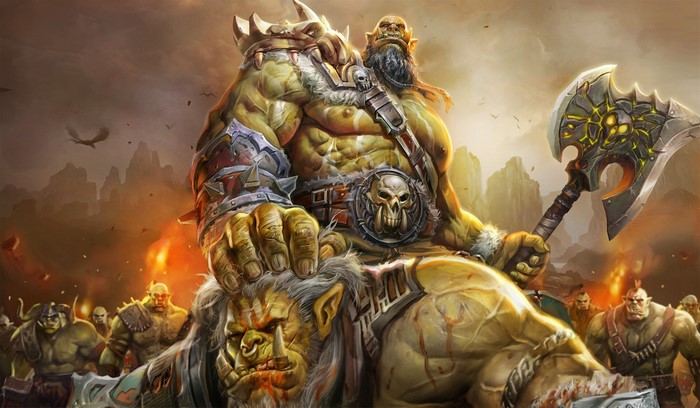 Orc warriors in a fantasy battle scene