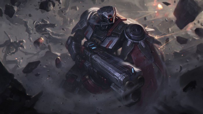 Graves from League of Legends in battle