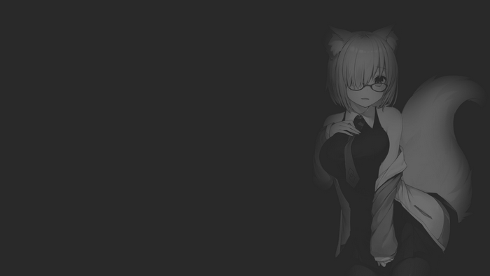 Fox girl with glasses and tail
