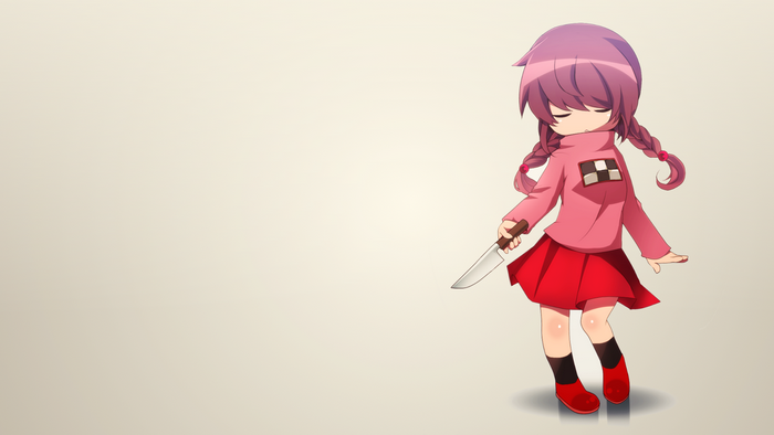 Madotsuki from Yume Nikki holding a knife