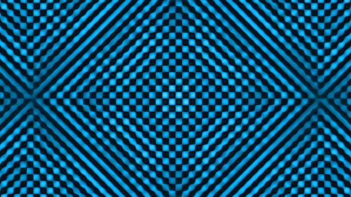 Abstract blue and black checkered optical illusion