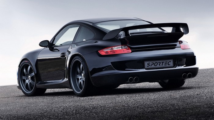 Black Sportec Porsche 911 997 Rear View