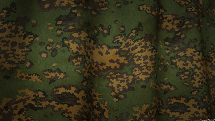 Green and brown camouflage fabric texture