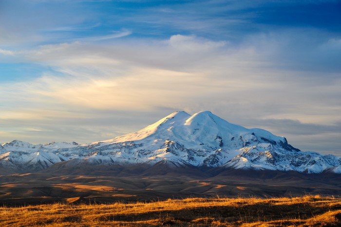 trees, sky, Caucasus Mountains, valley, nature, sunset, mountains ...