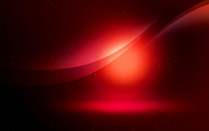 Abstract red digital art with glowing shapes and particles