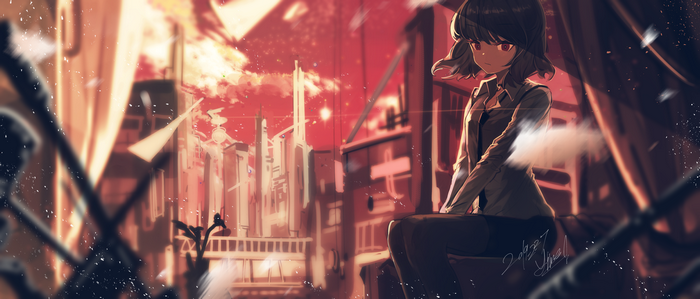 Girl from Girls Frontline in a city