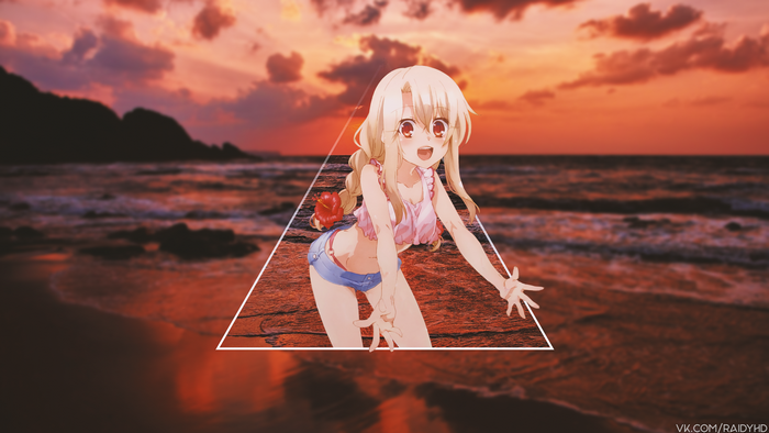 4K Illyasviel von Einzbern from Fate/kaleid liner Prisma Illya on beach