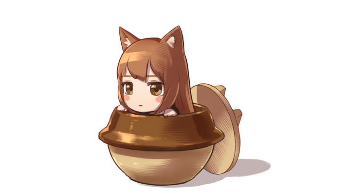 Chibi fox girl in a jar