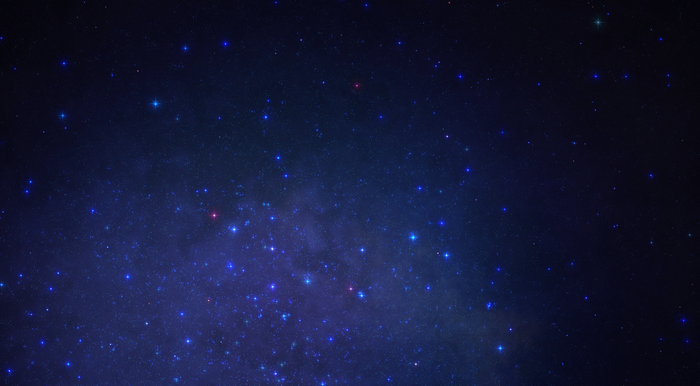 Deep space with blue stars and nebulae