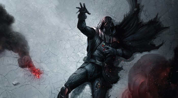 Darth Vader from Star Wars in comic art style
