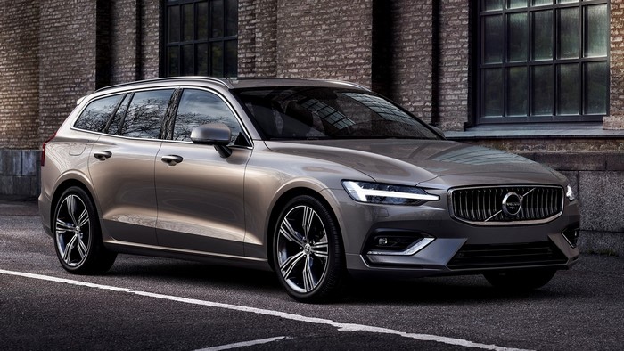 Volvo V60 wagon parked on a street