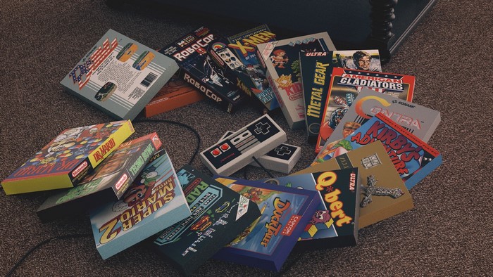Nintendo Entertainment System games and controllers