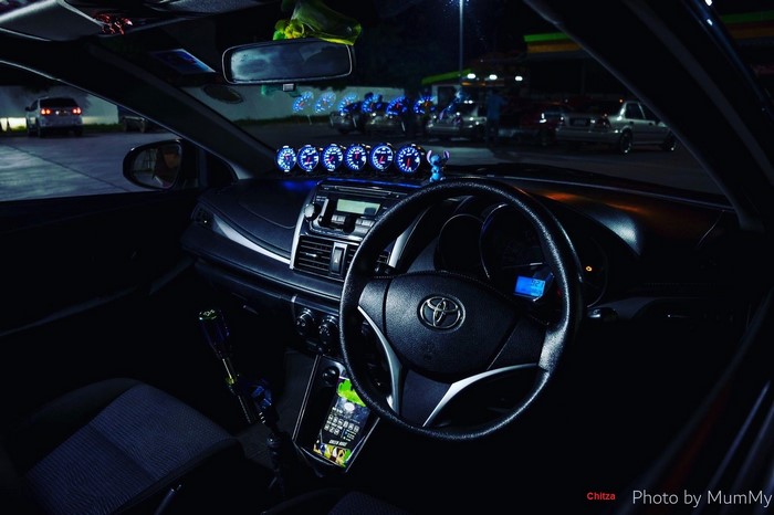 Toyota Vios Interior with Aftermarket Gauges