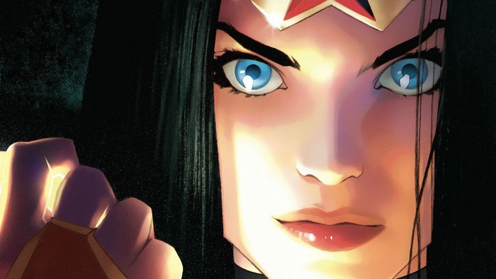 Wonder Woman comic art close-up
