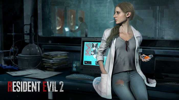 Scientist from Resident Evil 2 in a lab