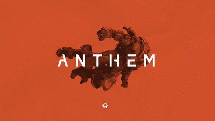 Anthem video game logo with Javelin suit
