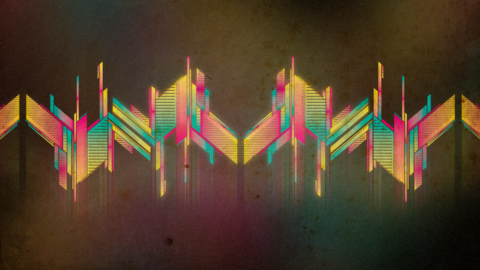 Abstract geometric digital art with vibrant colors