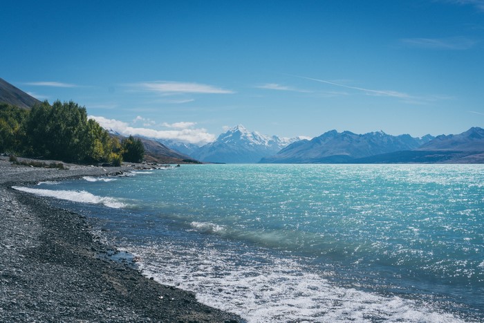 Lake Pukaki Landscape with Mountains