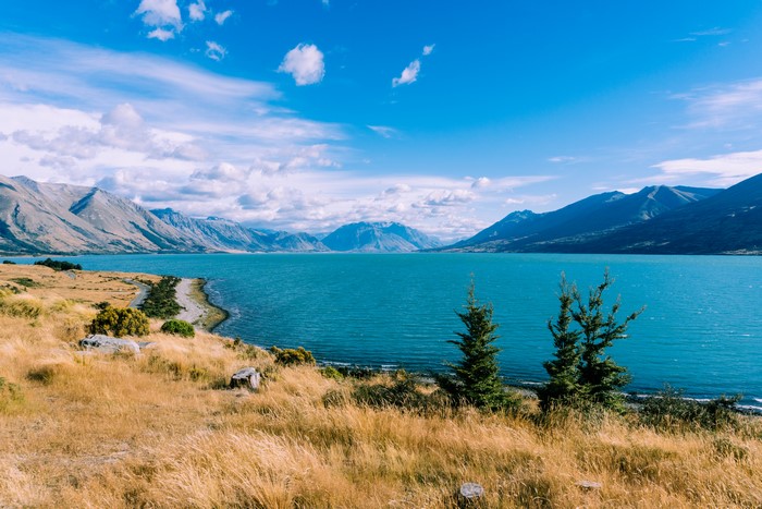4K New Zealand Mountains Landscape Lake