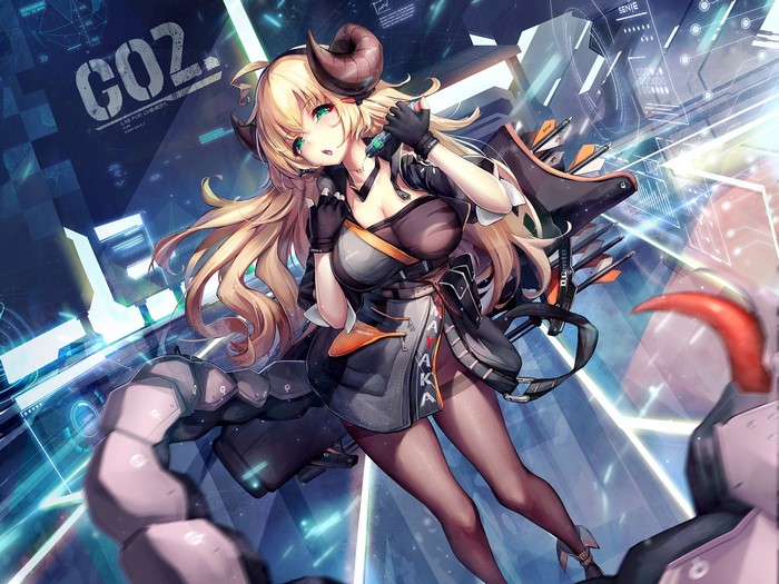 Anime girl with horns and arrows