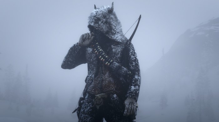 Arthur Morgan from Red Dead Redemption 2 in snow