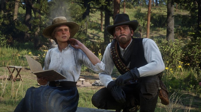 Arthur Morgan and Sadie Adler from Red Dead Redemption 2